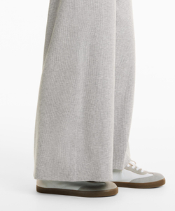 OYSHO Широкие брюки из рубчатой ткани, серый меланж