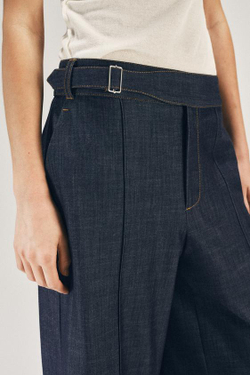 ZARA БРЮКИ-КЮЛОТЫ С ХЛЯСТИКОМ, СИНИЙ/ИНДИГО