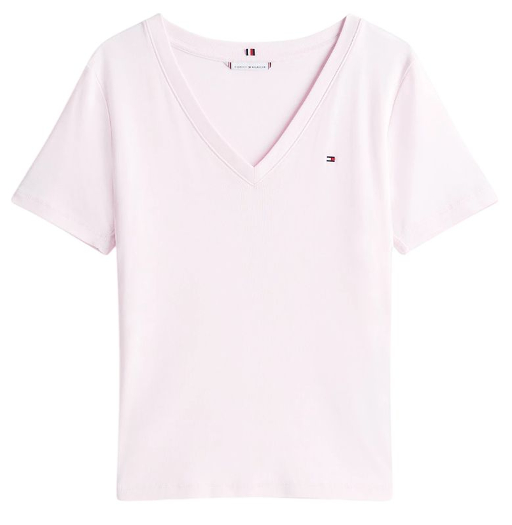 Женская теннисная футболка Tommy Hilfiger Slim Cody V-NK Short Sleeves