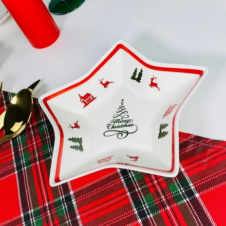 Lenardi 164-048 Блюдо 20см НОВЫЙ ГОД в под.уп.(х36)Фарфор