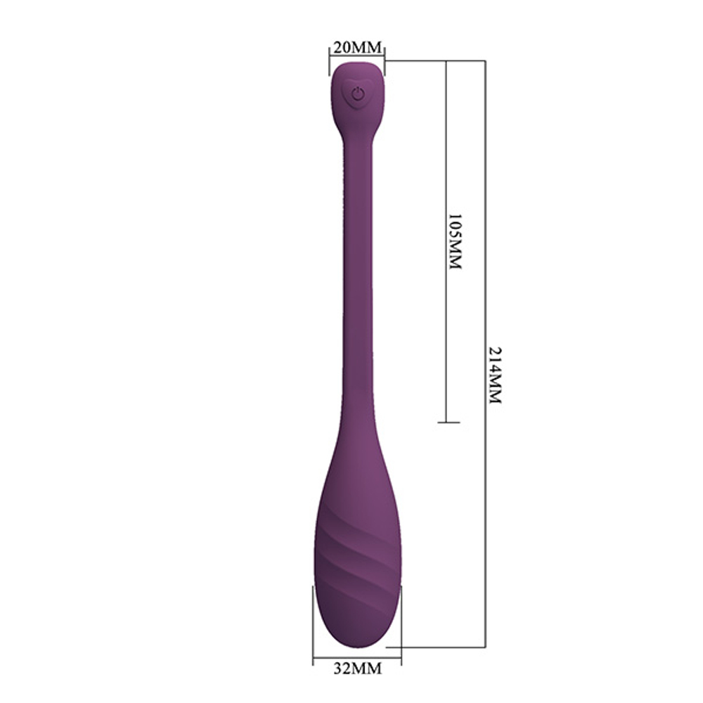 Фиолетовое интерактивное виброяйцо 10,9см с управлением через приложение Pretty Love Leviathan BI-300103HP