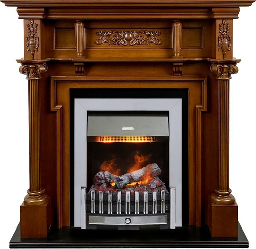 Каминокомплект Oxford - Орех с очагом Danville Chrome FB2