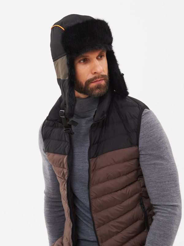 Шапка ушанка зимняя Siberia ткань Breathable цвет Хаки/Черный иск. мех Норка