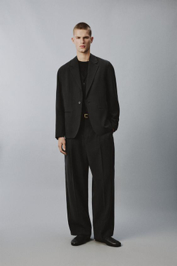ZARA СТРУЯЩИЕСЯ БРЮКИ RELAXED FIT, ЧЕРНЫЙ