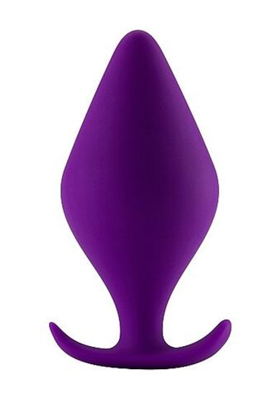 Фиолетовая анальная пробка Butt Plug with Handle Medium - 12 см. (Цвет: фиолетовый)
