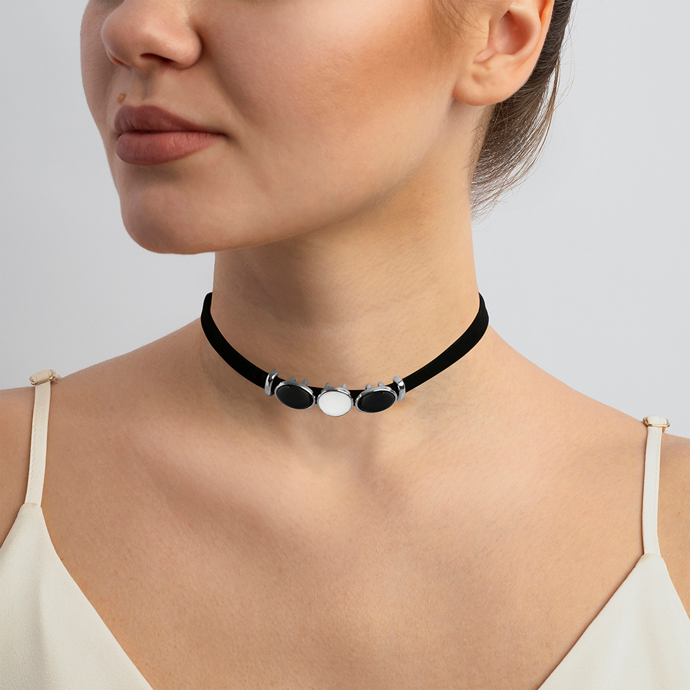 Чокер Possebon Mother Mosaic/Black Agate/Tiger Eye B0207.1.4.15 BW/S