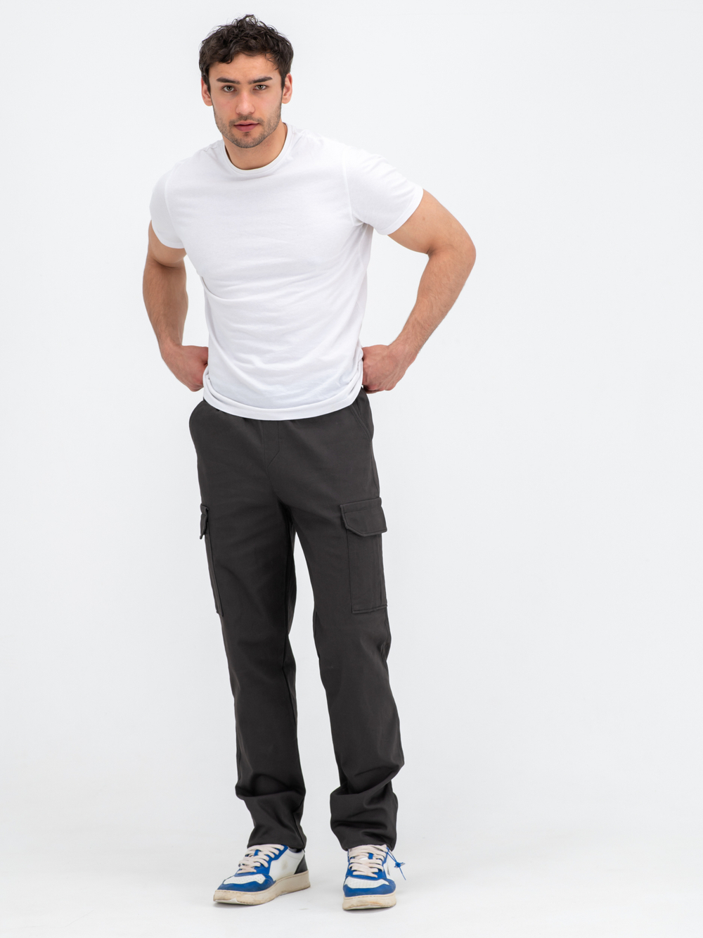 Карго джоггеры прямые. Графит