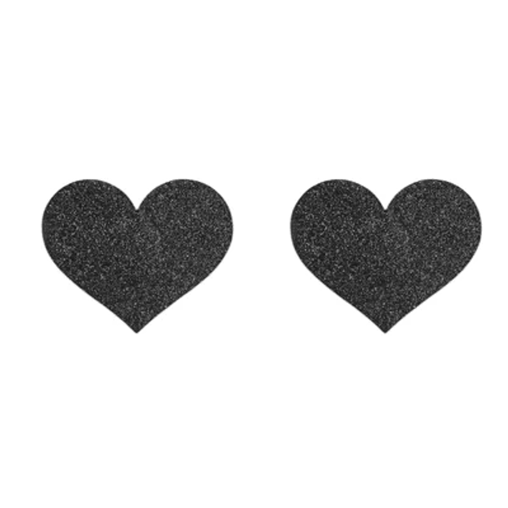 Украшение на грудь Bijoux Indiscrets Flash Heart - PASTIES черное