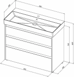 Тумба с раковиной Aquanet Nova Lite 302478 100 белый глянец