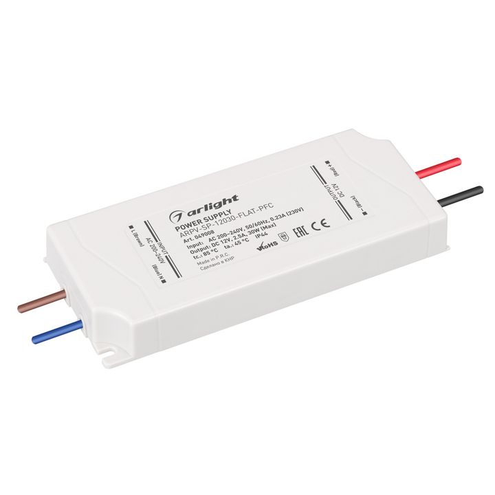 Блок питания ARPV-SP-12030-FLAT-PFC (12V, 2.5A, 30W) Arlight 049008