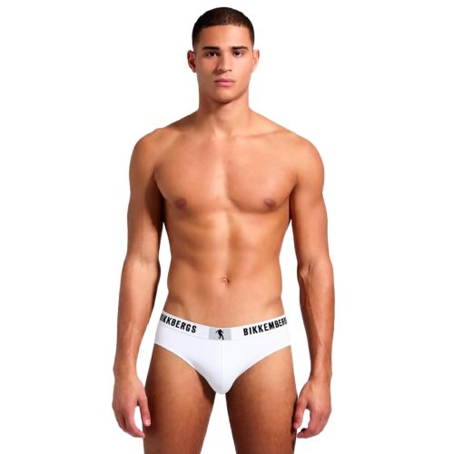 Набор мужских трусов брифов 2в1 (черные, белые) Bikkembergs BKK42USP17BI