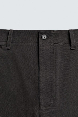 ZARA БРЮКИ ЧИНОС REGULAR FIT, ЧЕРНЫЙ