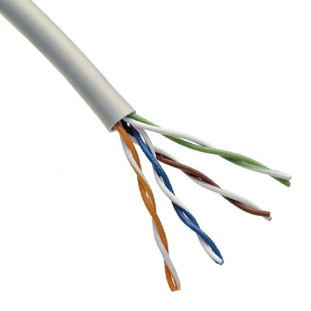 Rexant (01-0043-R) Кабель витая пара U/UTP, CAT 5e, PVC, 4PR, 24AWG, INDOOR, SOLID, серый, 305м, РФ