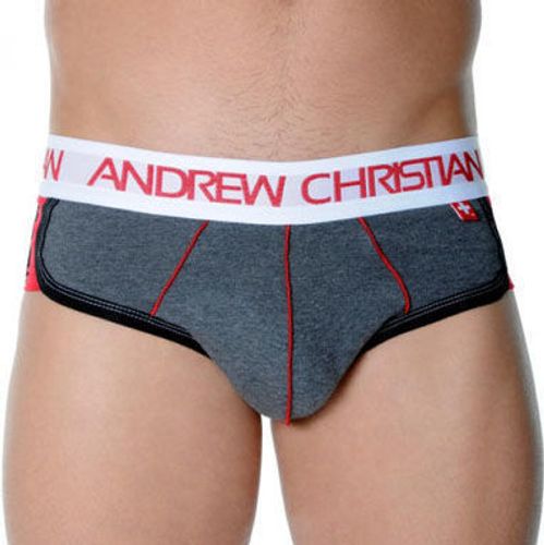 Мужские трусы брифы с задним пуш ап Andrew Christian Active Shape Grey Brief AC54