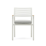 Bona Уличный стул из алюминия в белой отделке и массива тикового дерева