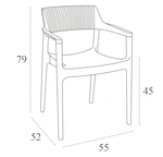 Кресло пластиковое Siesta Contract Tulum, темно-серый