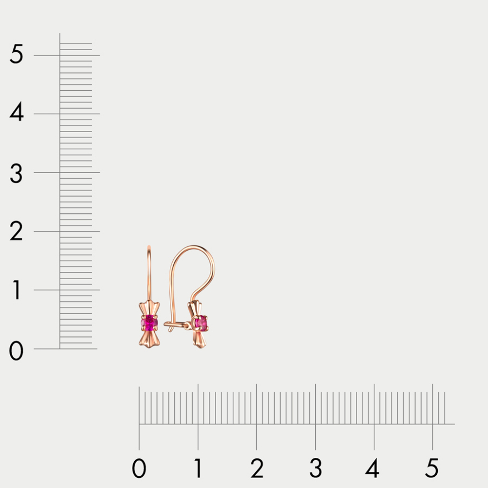 Серьги для детей из розового золота 585 пробы с фианитами (арт.022482-1120)