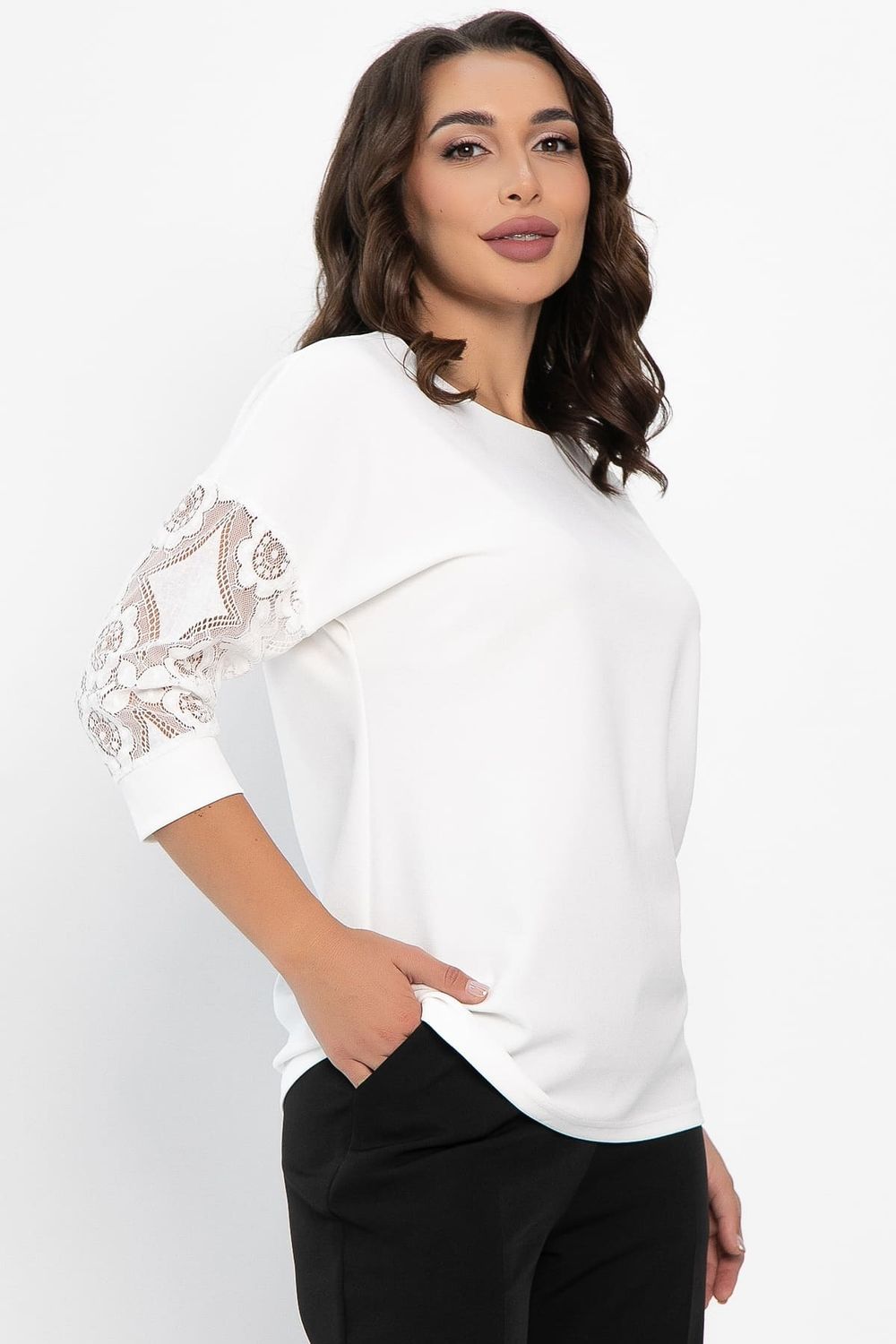 Джемпер В гармонии с собой НЬЮ (молочный) Б14117-48М LT Collection