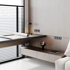 Розетка встраиваемая VOLTUM S70 с заземлением и защитными шторками, 16А, с USB, A+С, (графит)