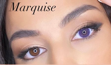 Лавандово - фиолетовые цветные линзы Marquise Violet / Фиолетовые линзы для темных и светлых глаз / Для ежедневного ношения и для сьемок / 12 месяцев