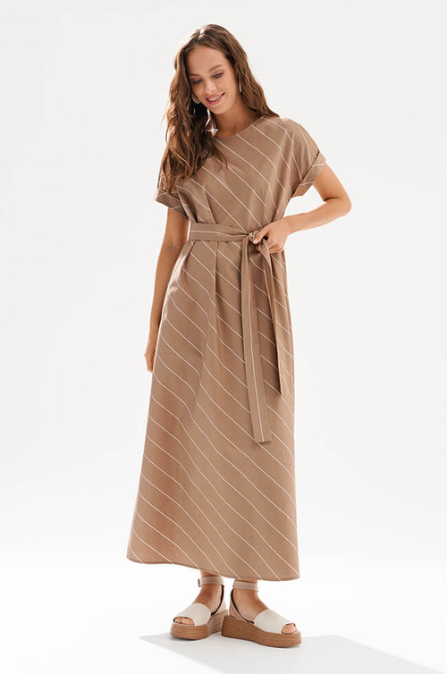 51765 Платье женское (бежево - кофейный)