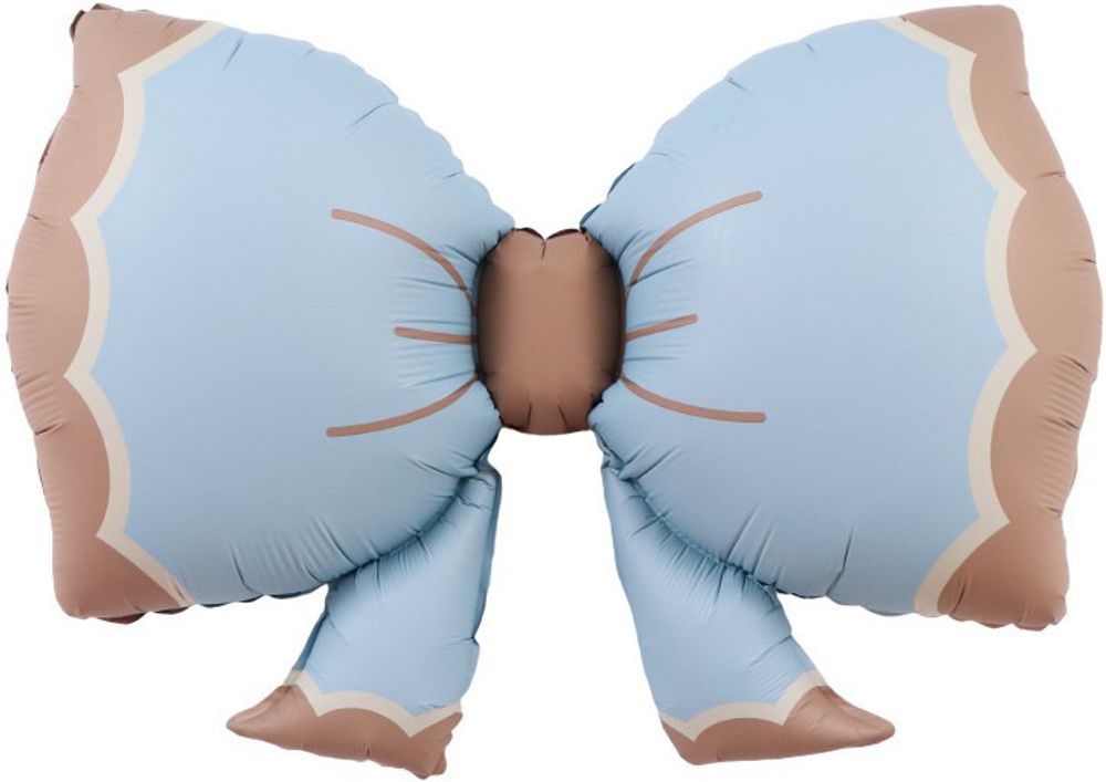 К Шар (37''/94 см) фигура Бант Голубой Сатин(БГ-27)