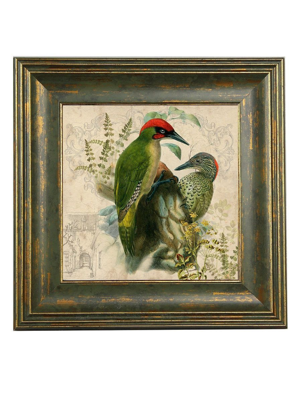 Картина на стену для интерьера на холсте в раме "Птицы" 29*29 см