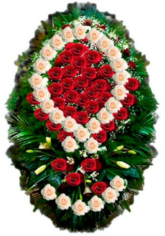 Траурный венок из живых цветов ВЖ 01