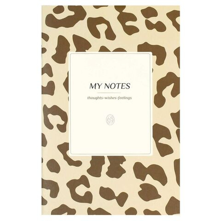 Блокнот 120*185мм 32л скоба "Леопард бежевый" кл., мат.лам.