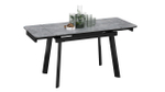 Стол кухонный обеденный раздвижной Черный муар/Керамика матовая черный мрамор 110(169)х70х77 см