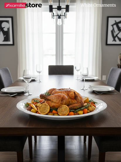 Блюдо круглое 30 см. набор 3 шт. "White Ornaments"