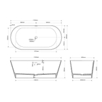 Ванна из искусственного камня ABBER Stein AS9605 белая матовая