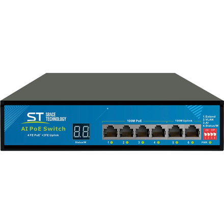 Коммутатор 4 PoE порта ST-S49POE (2М/78W/А/SC) PRO