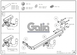 Фаркоп оцинкованный Galia K044C для Kia Ceed хетчбек 5 дверей, только бензин (не дизель) 2018-(паспорт и сертификат в комплекте)(без электрики)
