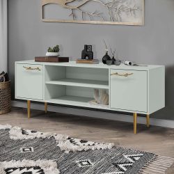 Тумба под ТВ Арт Колор matte 155см Стайл Голд Серый дым матовый