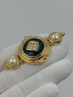 Брошь с тёмно-синей эмалью Burberrys