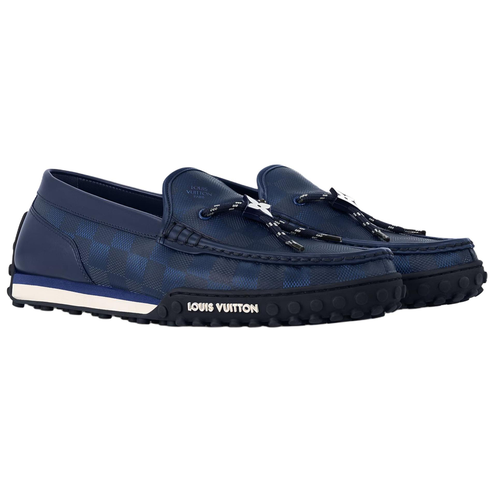 LOUIS VUITTON Racer Gommino Loafers Men"s Blue