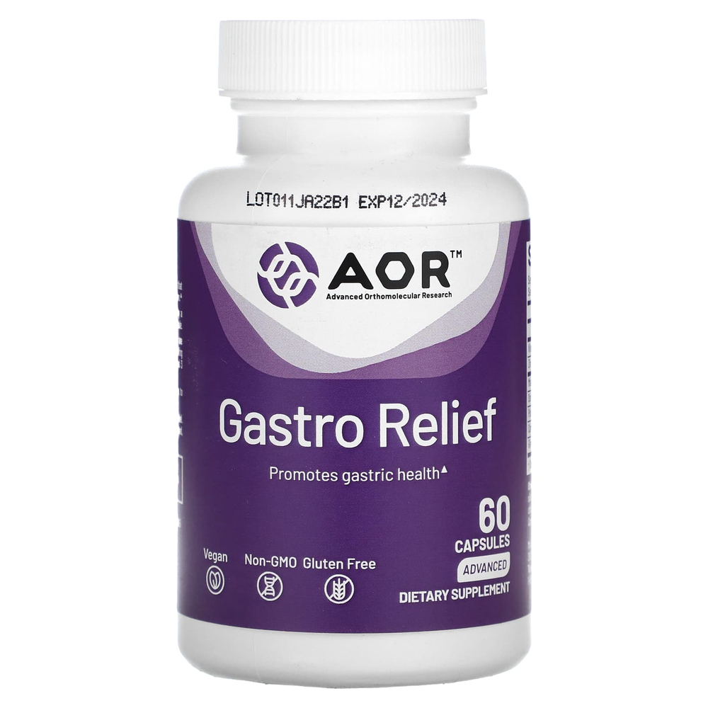 Advanced Orthomolecular Research AOR, Gastro Relief, 60 капсул