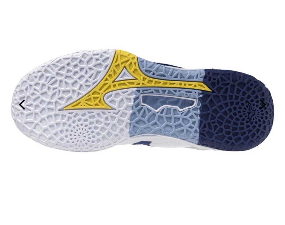 MIZUNO, WAVE STEALTH NEO 2(U), HANDBALL, White/BellwetherBlue/BelAirBlu, MEN, US 9,5 /EUR 42,5 /UK 8,5 /СМ 27,5