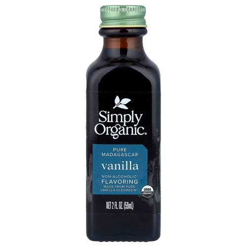 Simply Organic, Мадагаскарсая ваниль, безалкогольный ароматизатор, выращено на ферме, 2 жидких унций (59 мл)