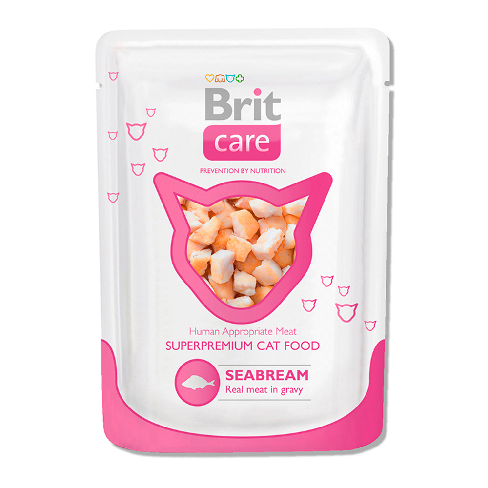 Влажный корм Brit Care морской лещ  для кошек 80 г  (пауч Брит)