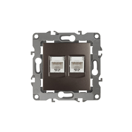 Розетка ЭРА Серия 12 12-3108-13 информационная двойная 2XRJ45 IP20 бронза