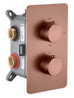 Смеситель встроенный с термостатом 3-х проходной CELL BRUSHED BRONZE