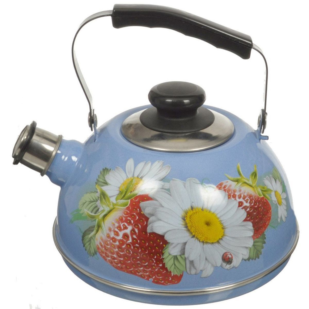 Чайник сталь, эмал, 2.5 л, свист, подв ручк, Рубин, С2533, син туман, TМ04/25/08/05 /13/14