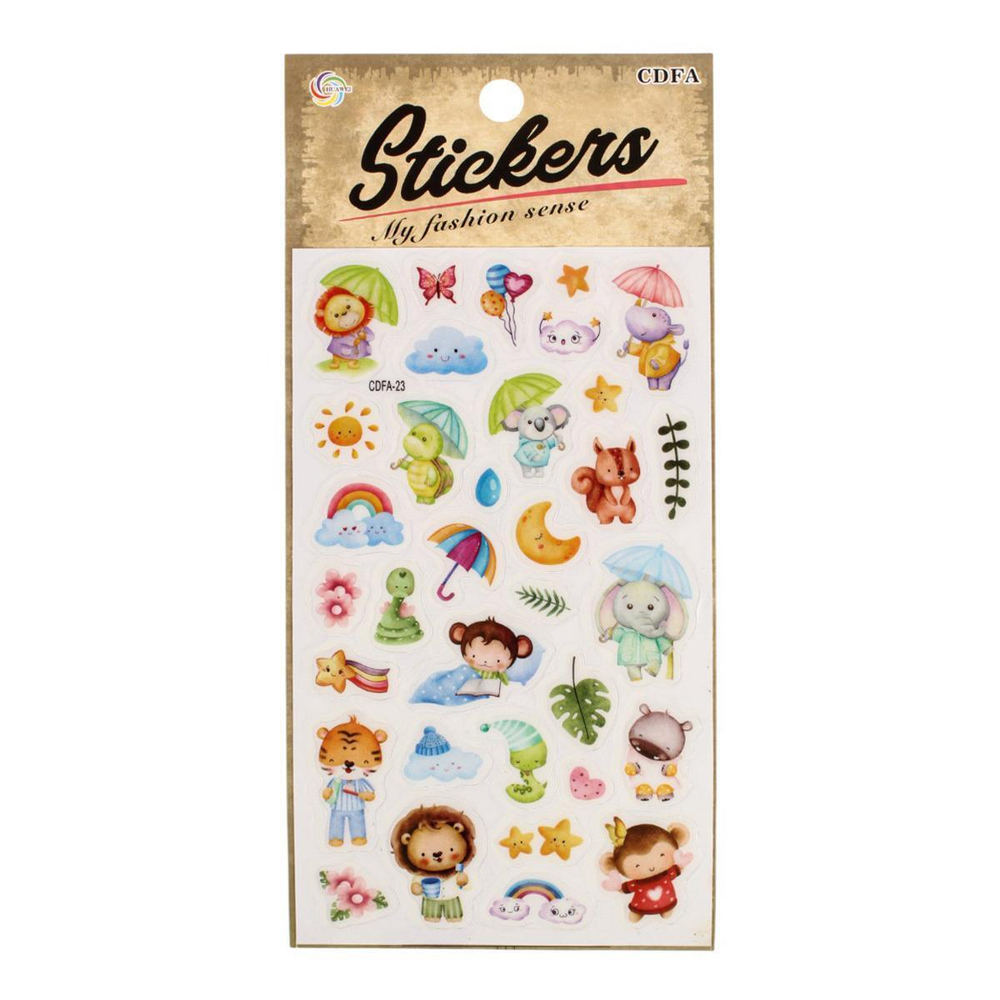 Наклейки "Милые животные" 21,5*11см. светятся в темноте