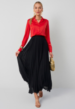 Юбка плиссе макси 100 черная