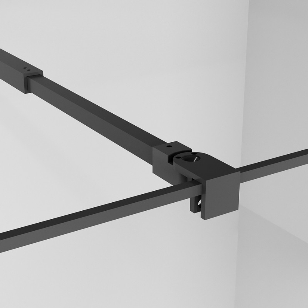 Душевая перегородка Niagara Nova NG-680-10BLACK (100х195) черный матовый,стекло прозрачное с рисунком,1 место