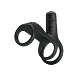 Черная вибронасадка на пенис Vibrating Penis Sling (Цвет: черный)