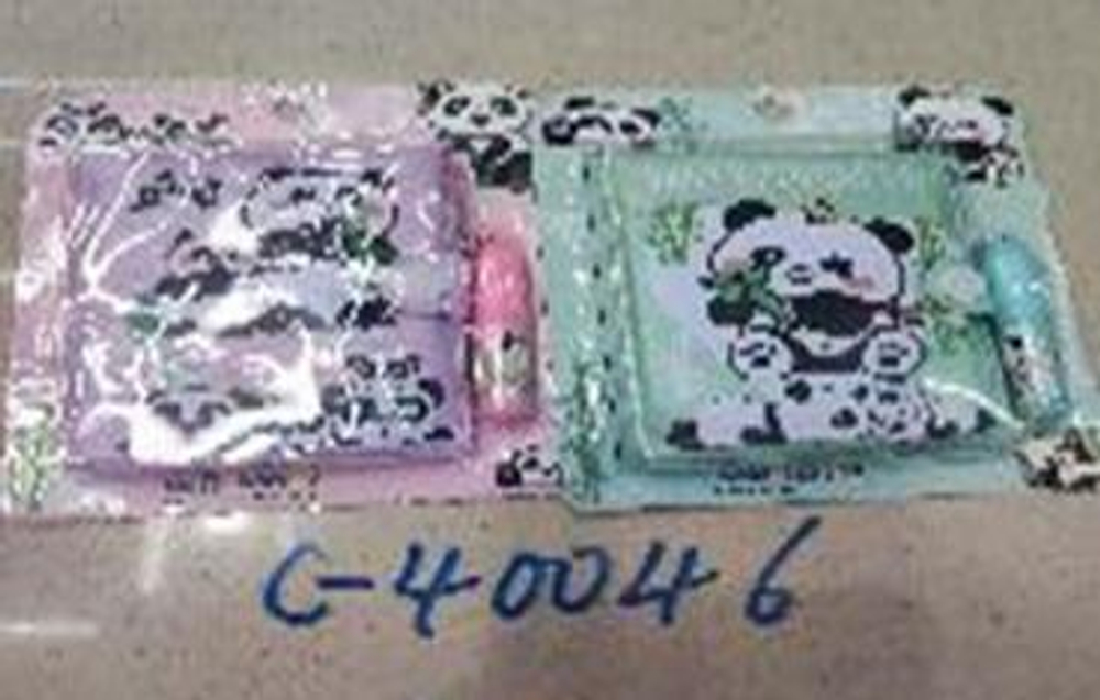 Набор "Панда" на блистере: блокнот в ПВХ обложке 8*10 см, + ручка шариковая мини, С-40046