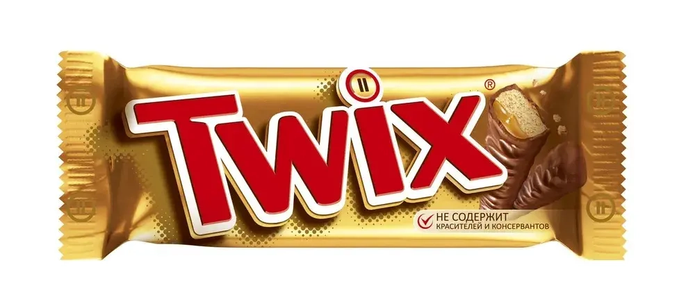 Twix шоколадный батончик, 55г/40шт, блок 6шт., Твикс